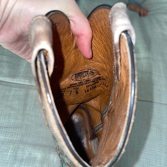 Resistol Western Cowboy Boots - Brown and Turquoise - Picture 2 of 7